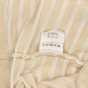 COS Beige Striped Wool Cotton Cardigan