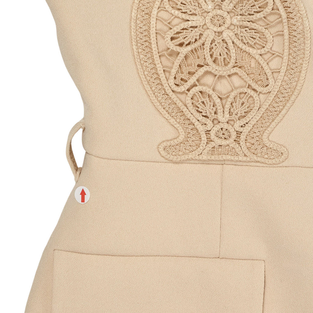 Self-Portrait Beige Tailored Crepe Lace Jacket