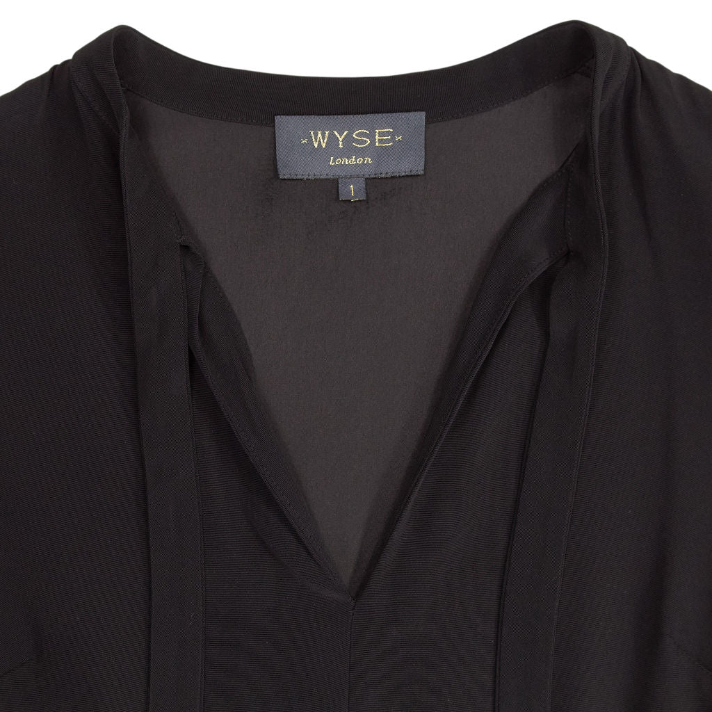 Wyse London Black Phoebe Satin Dress