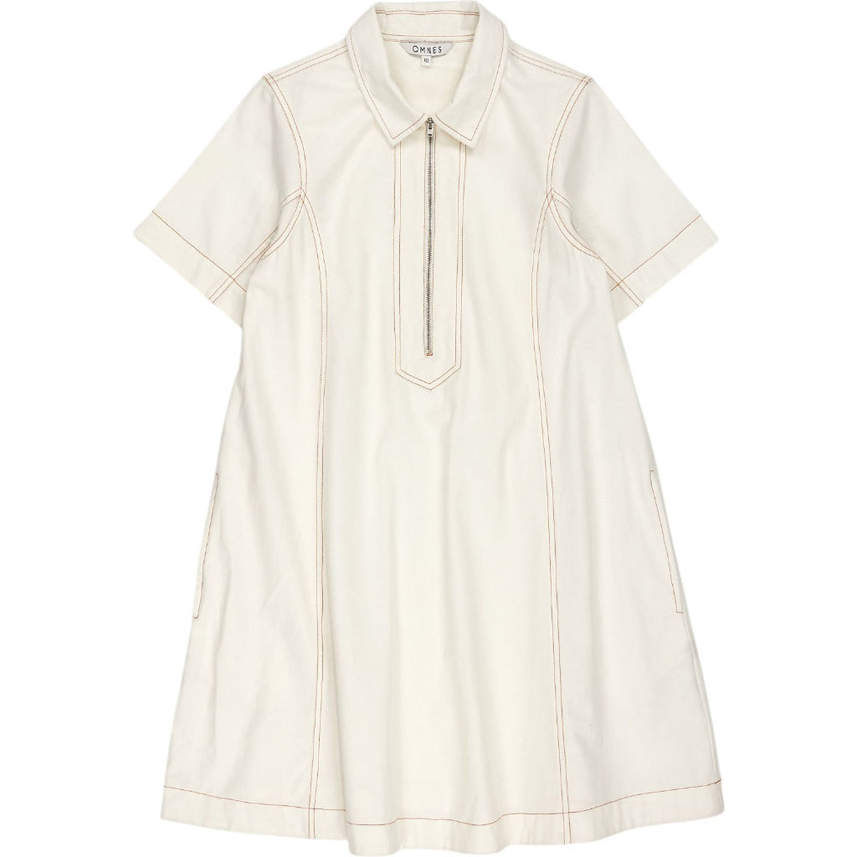 OMNES Cream Cotton Zip Dress