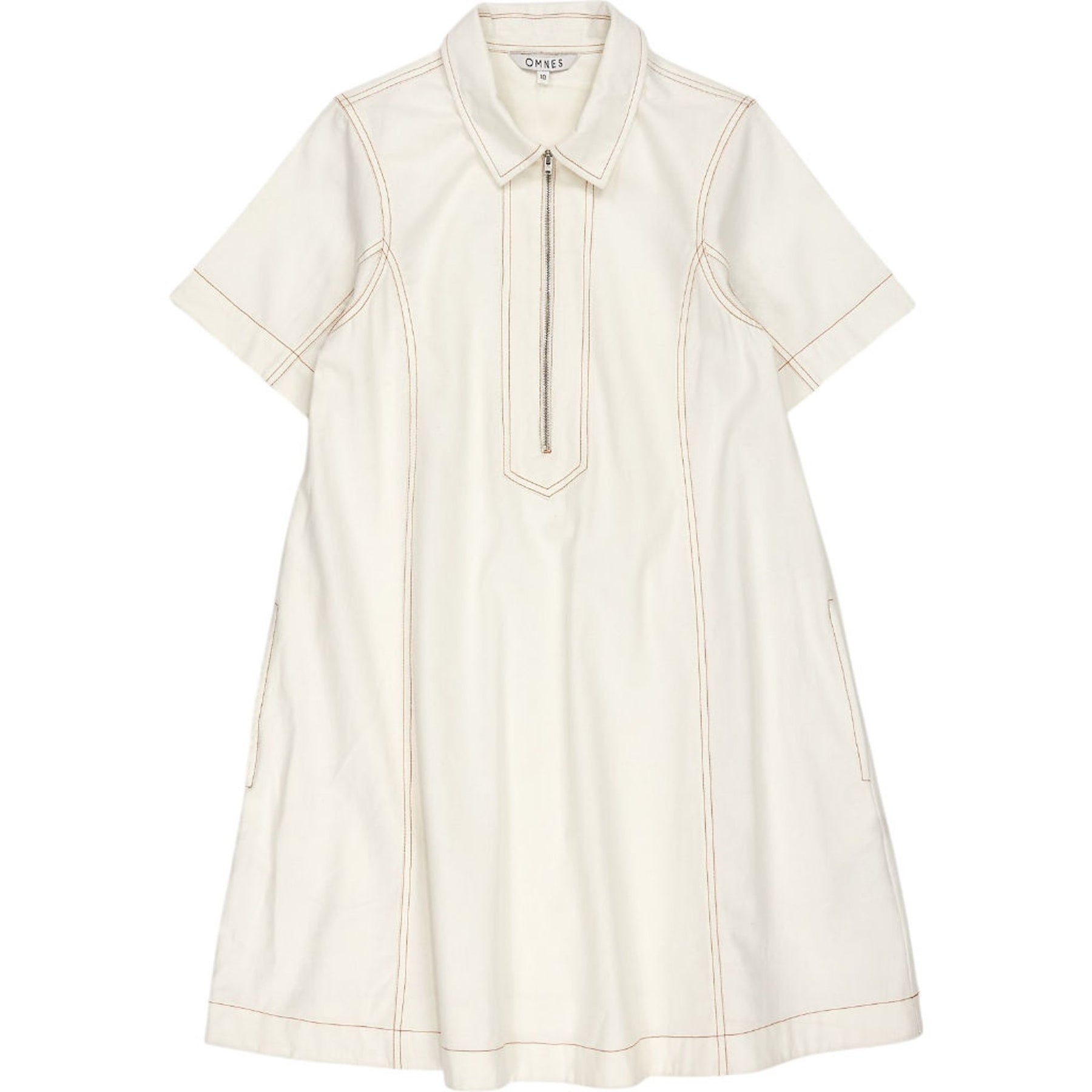 OMNES Cream Cotton Zip Dress