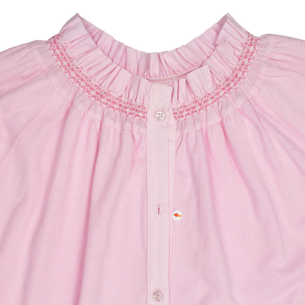 NRBY Pink Smocked Collar Blouse