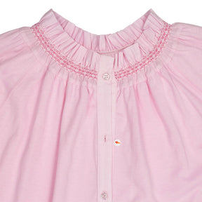 NRBY Pink Smocked Collar Blouse