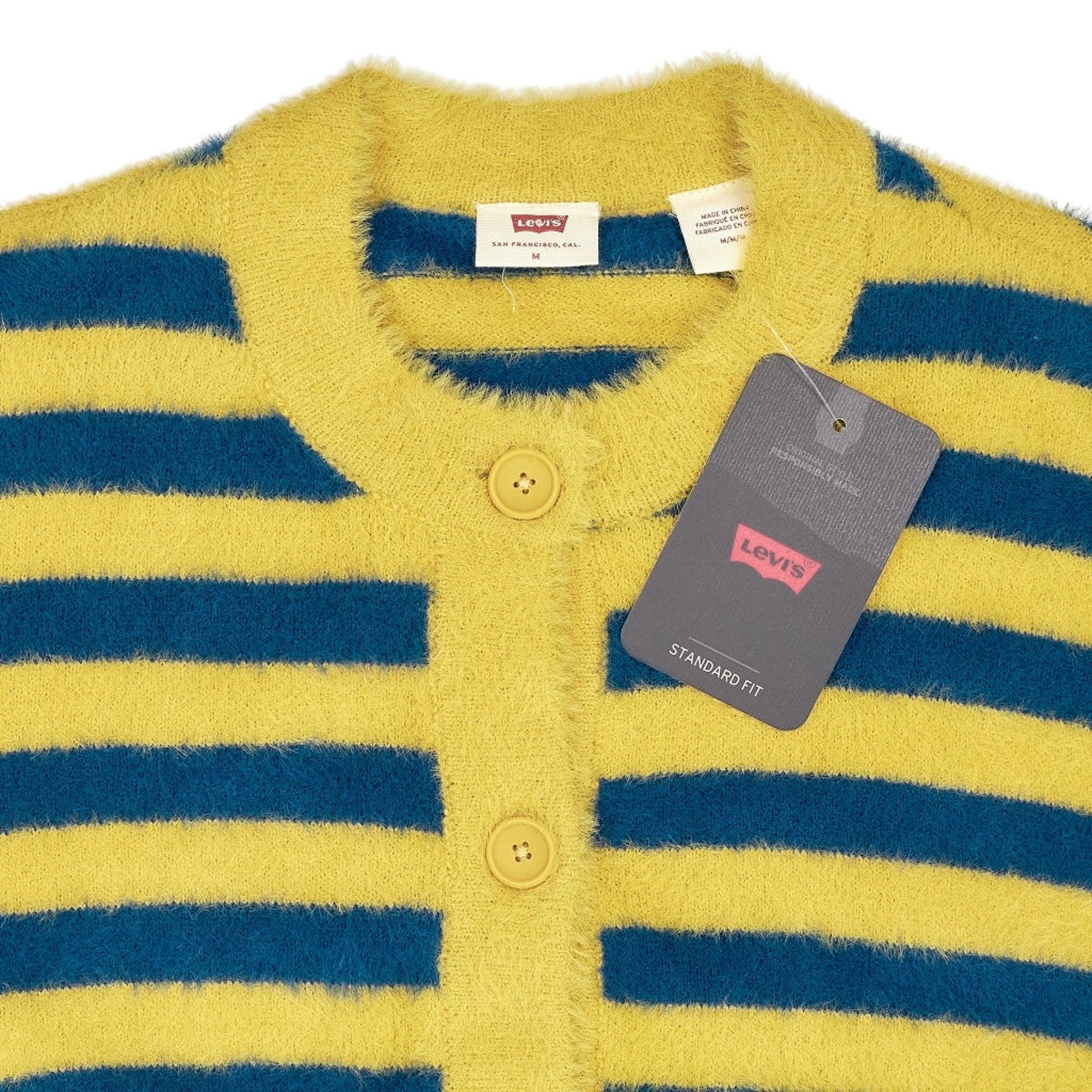 Levi's Yellow Blue Striped Cardigan