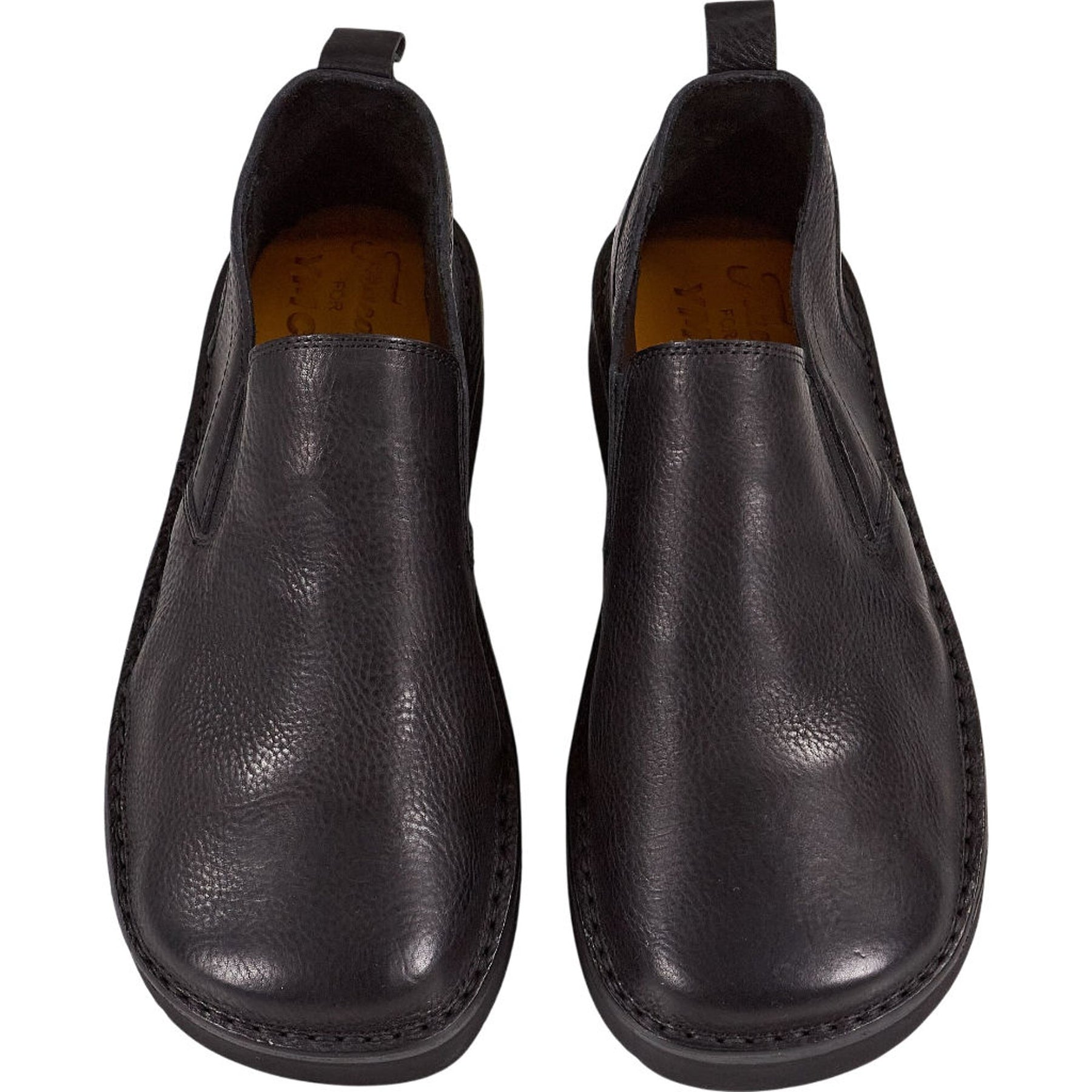 Fracap Black Leather Slip-On Shoes