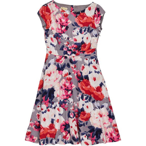 Monsoon Grey Multi Floral Print Dress