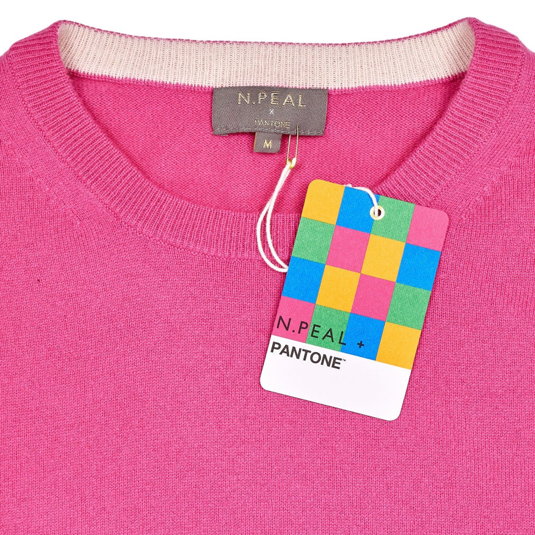 N.Peal Pink Cashmere Oxford Jumper