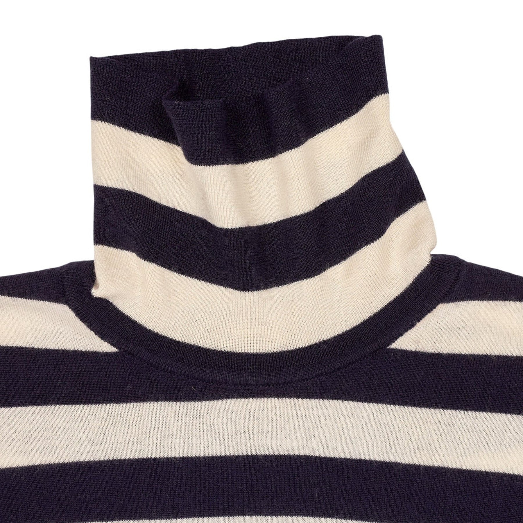 ME+EM Blue Cream Stripe Turtleneck Jumper