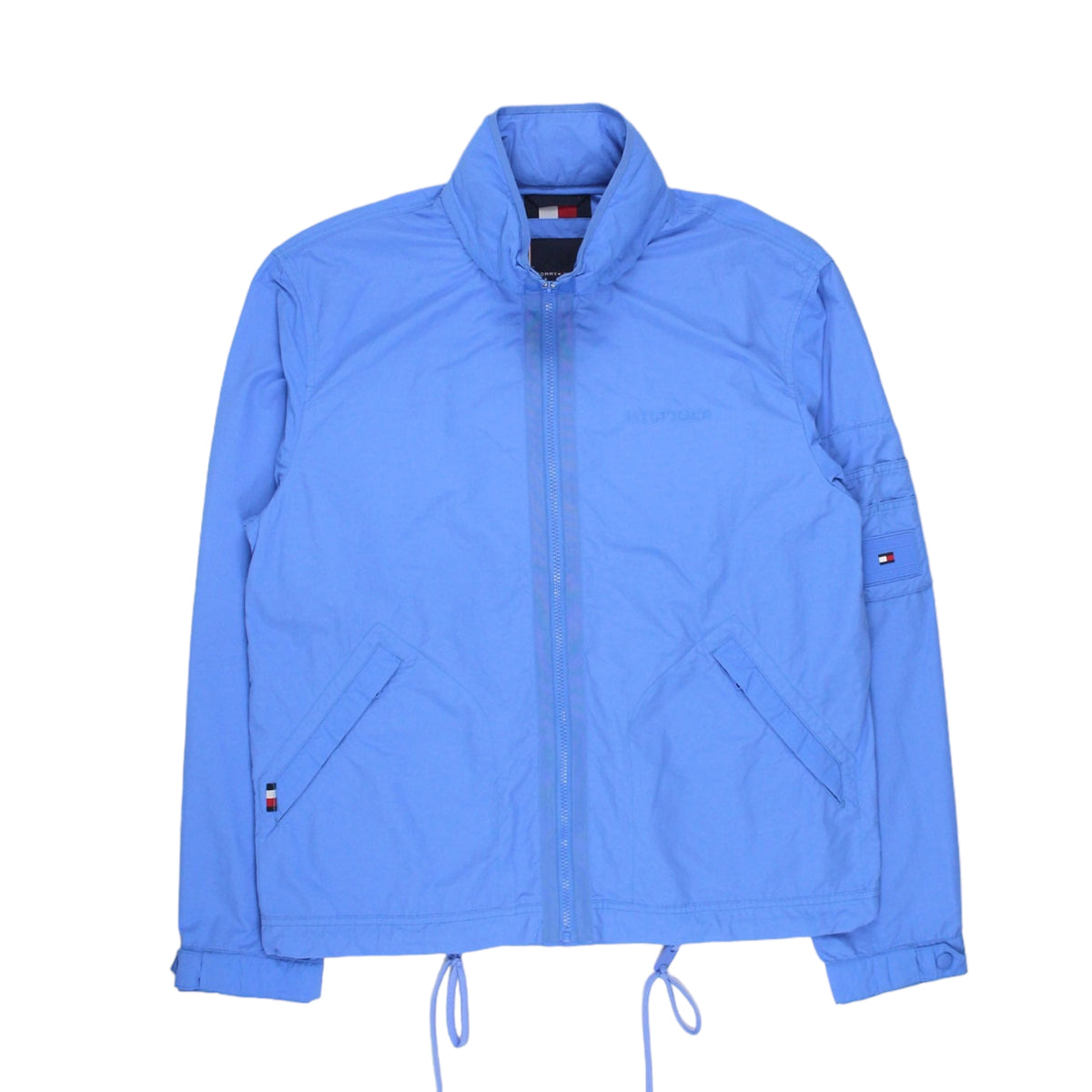 Tommy Hilfiger Blue Cotton Mix Stand Collar Jacket