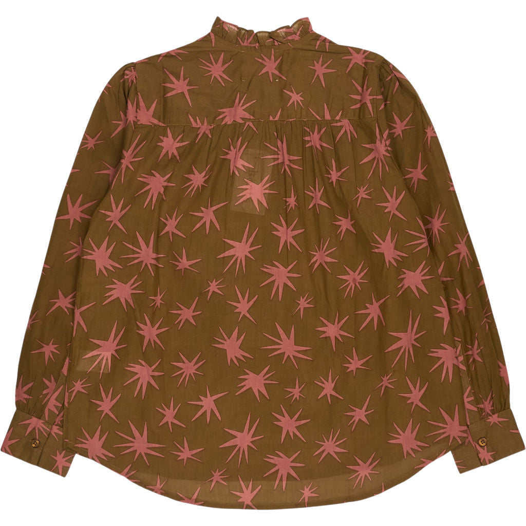 Bonte Brown Pink Star Print Anais Shirt