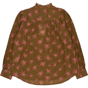 Bonte Brown Pink Star Print Anais Shirt
