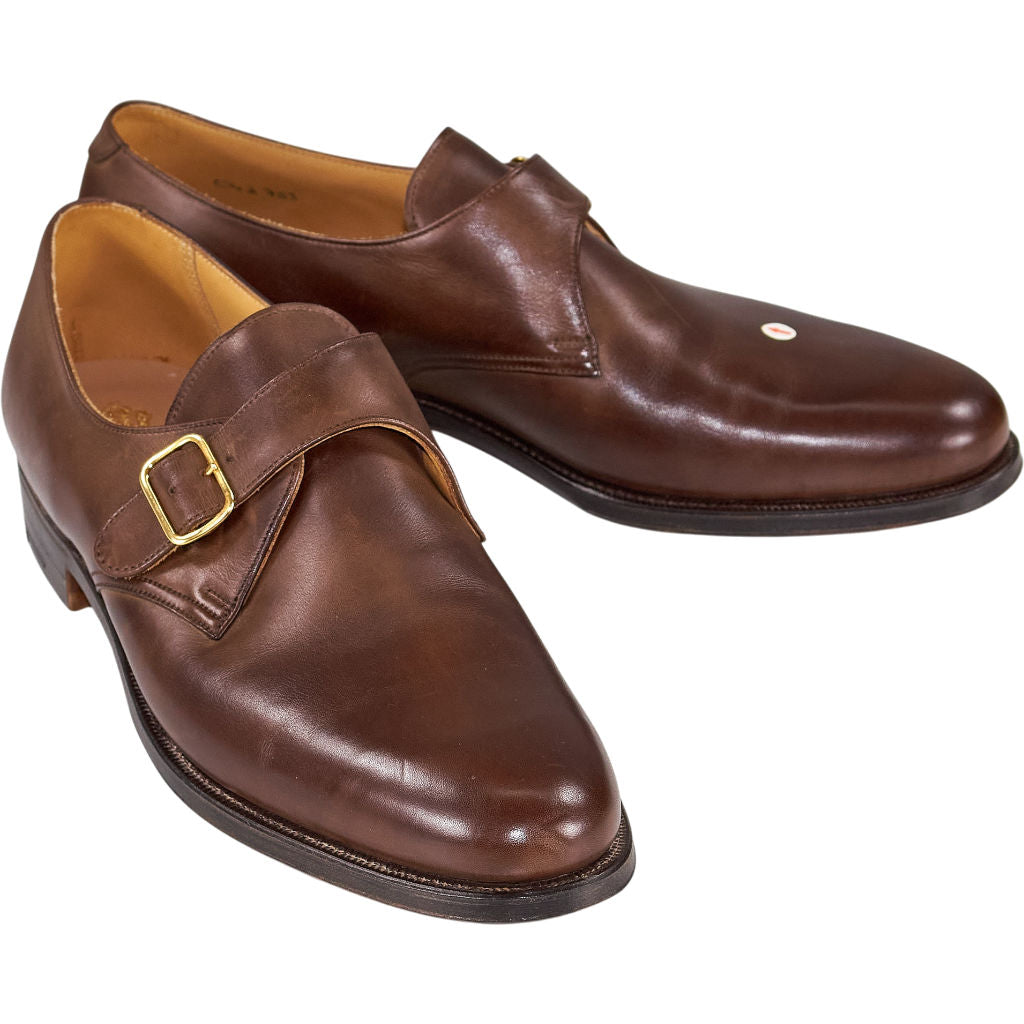 Crockett & Jones Brown Leather Monk Strap Shoes
