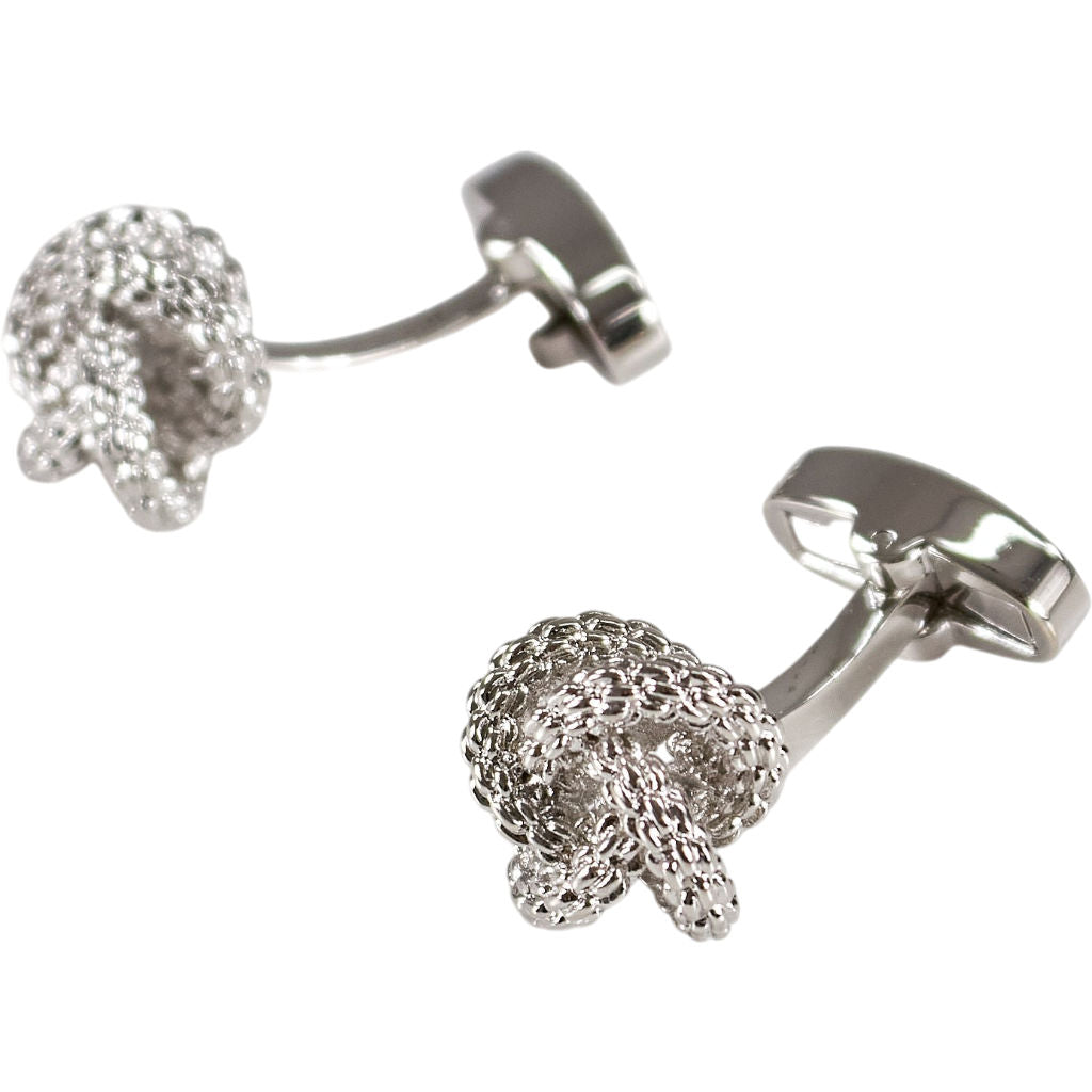 Moss Silver Tone Knot Cufflinks