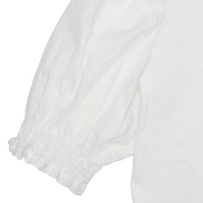NRBY White Cotton Collared Top