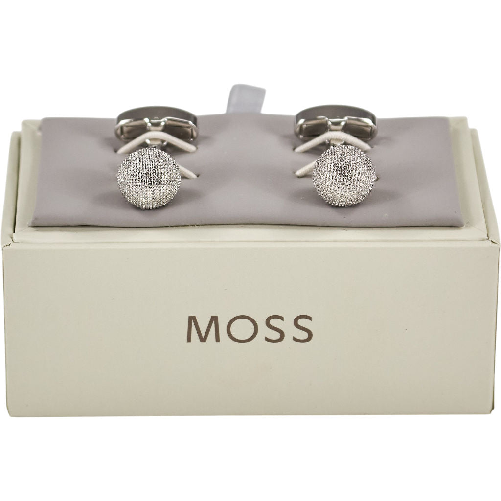 Moss Silver Textured Cufflinks