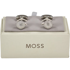Moss Silver Textured Cufflinks