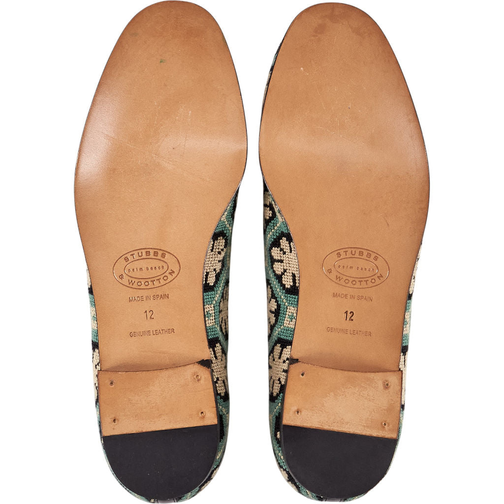 Stubbs & Wootton Turquoise Mosaic Slippers
