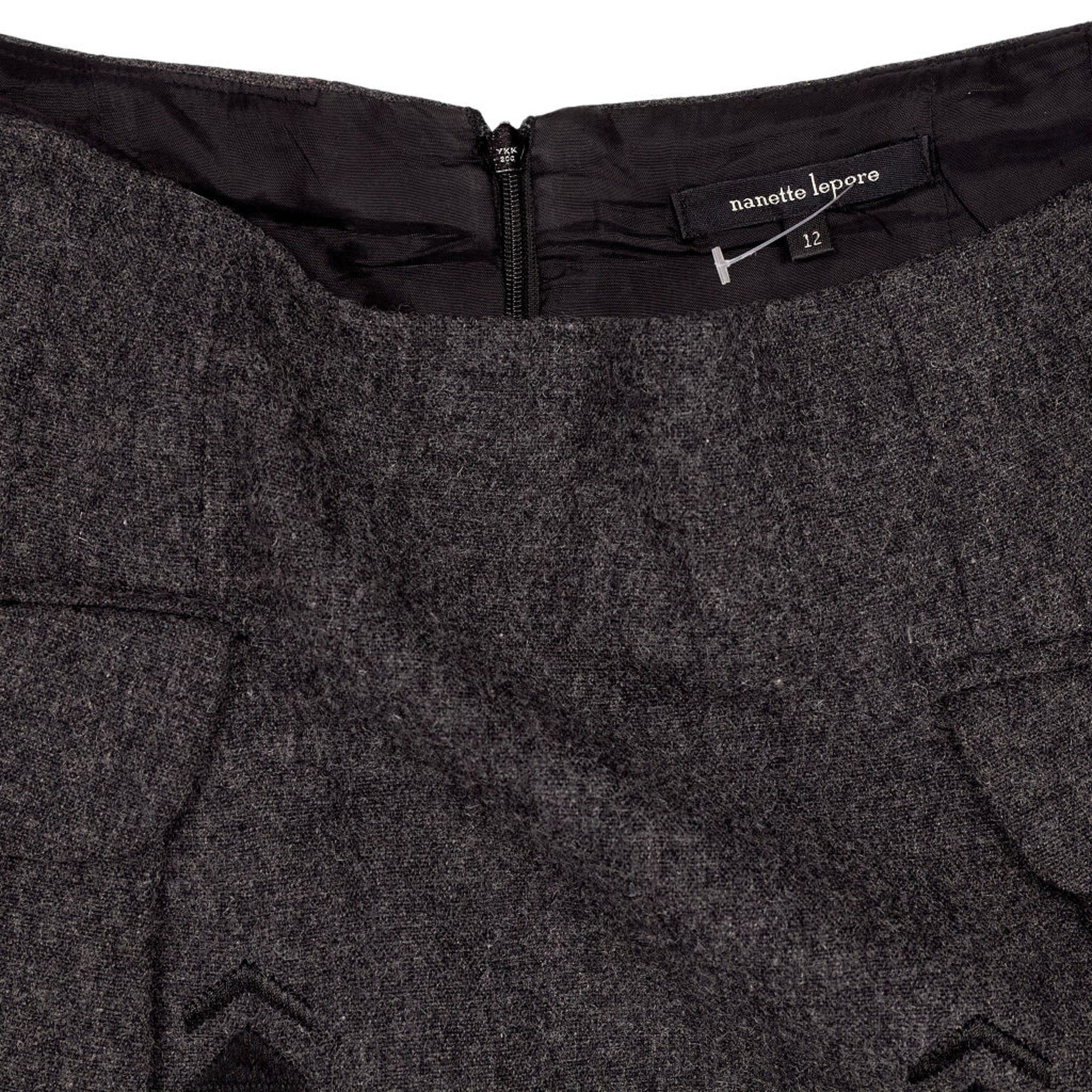 Nanette Lepore Grey Embroidered Skirt