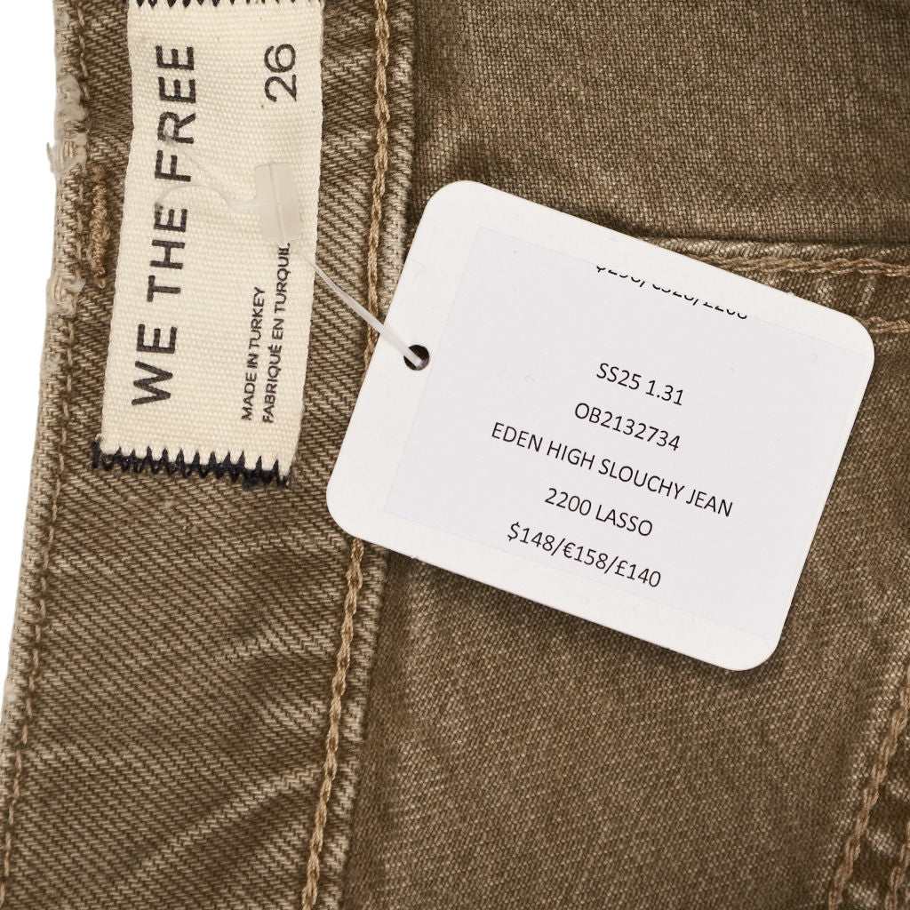 We The Free Khaki Eden High Slouchy Jeans