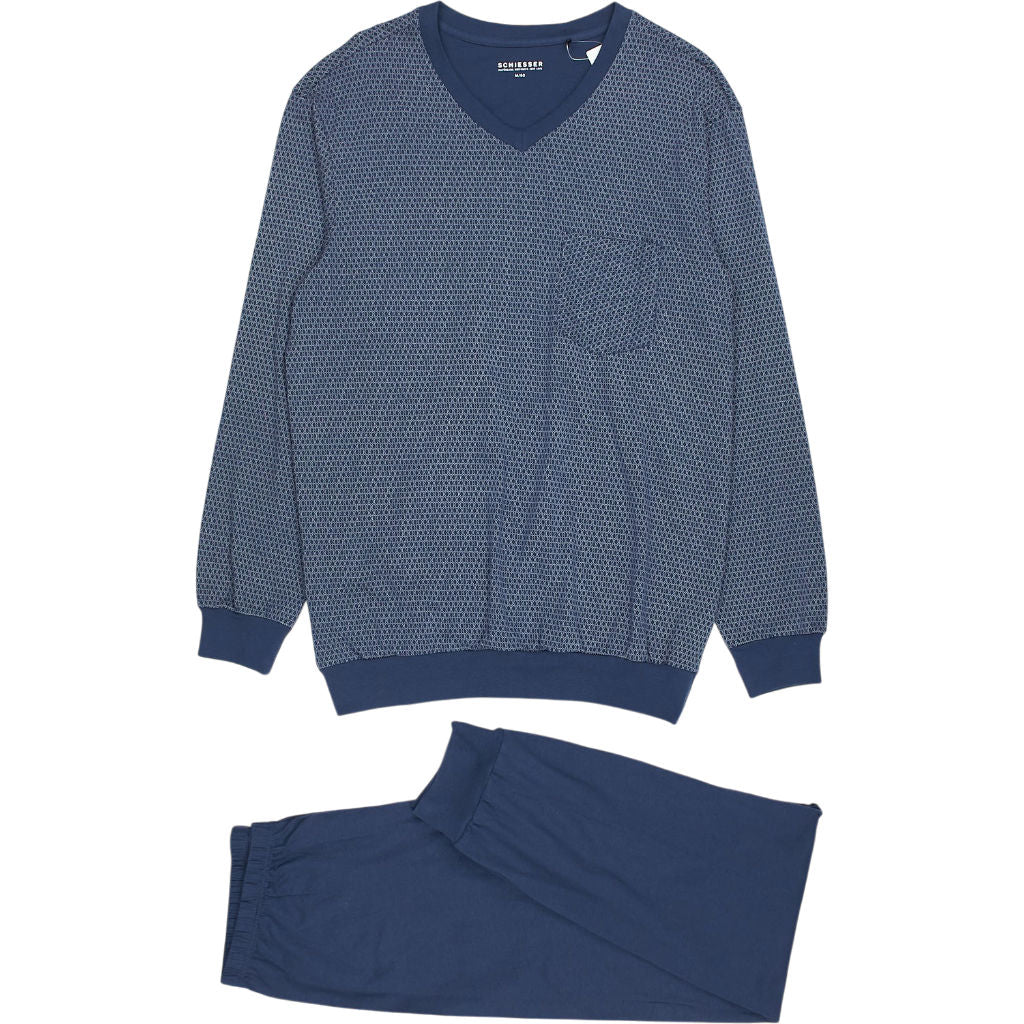 Schiesser Blue Comfort Fit Pajama Set