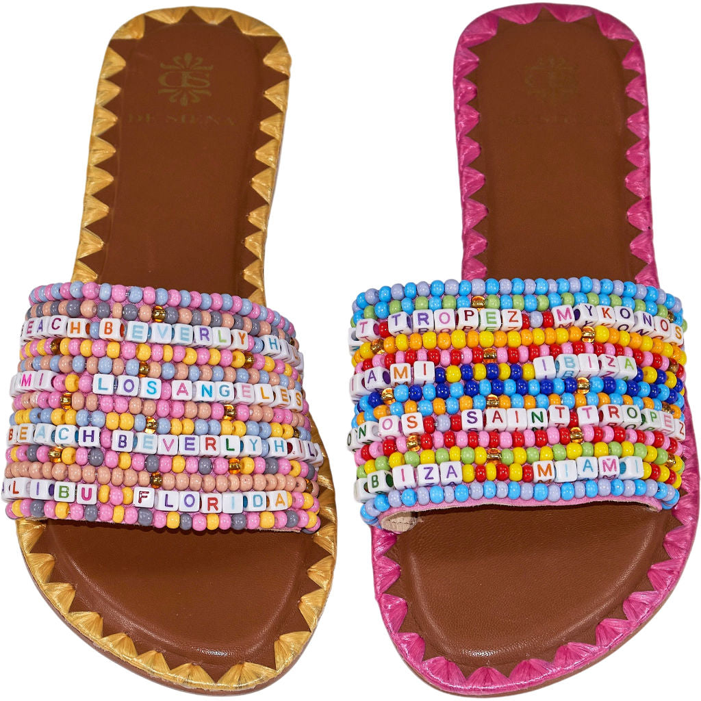 De Siena Multicoloured Beaded Sandals
