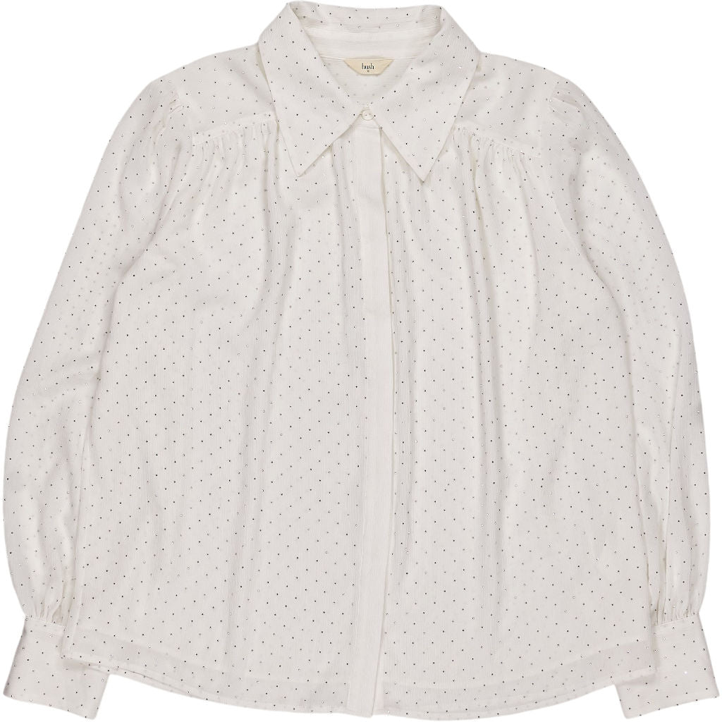 Hush White Pointy Collar Hot Studs Shirt