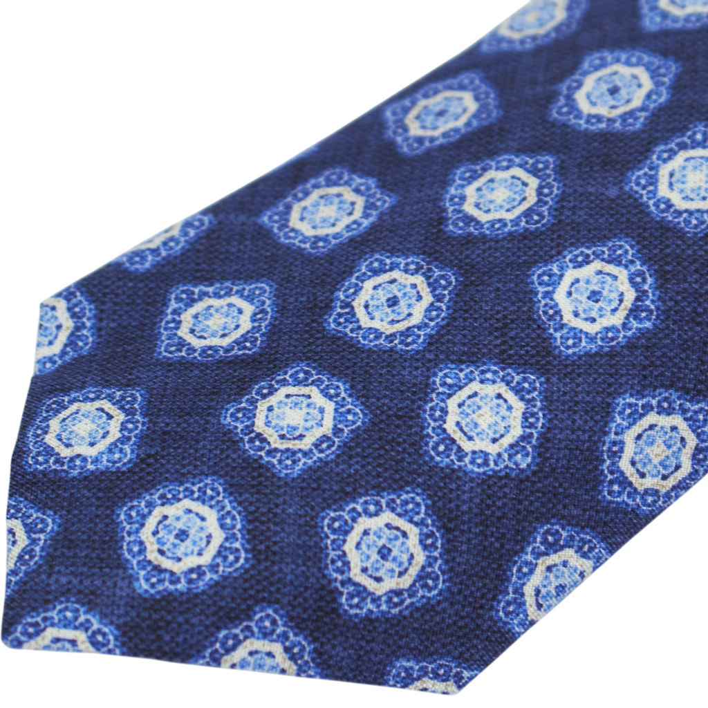 Moss Tessitura Bottinelli Blue Patterned Tie Bundle x 3