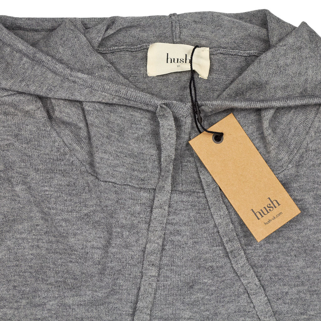 Hush Mid Grey Marl Roscoe Hooded Knitted Dress