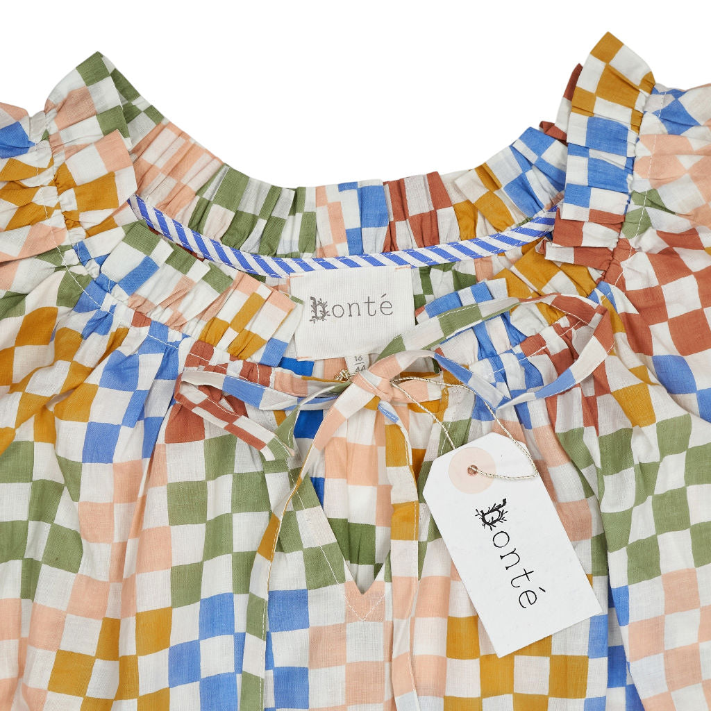 Bonte Multi Checkered Mina Top