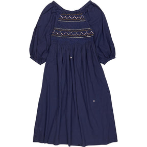 Bonte Navy Midnight Blue Luna Embroidered Dress
