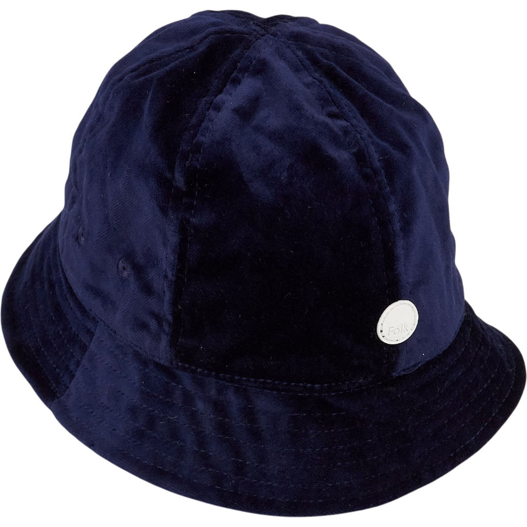 Folk Navy Velvet Bucket Hat