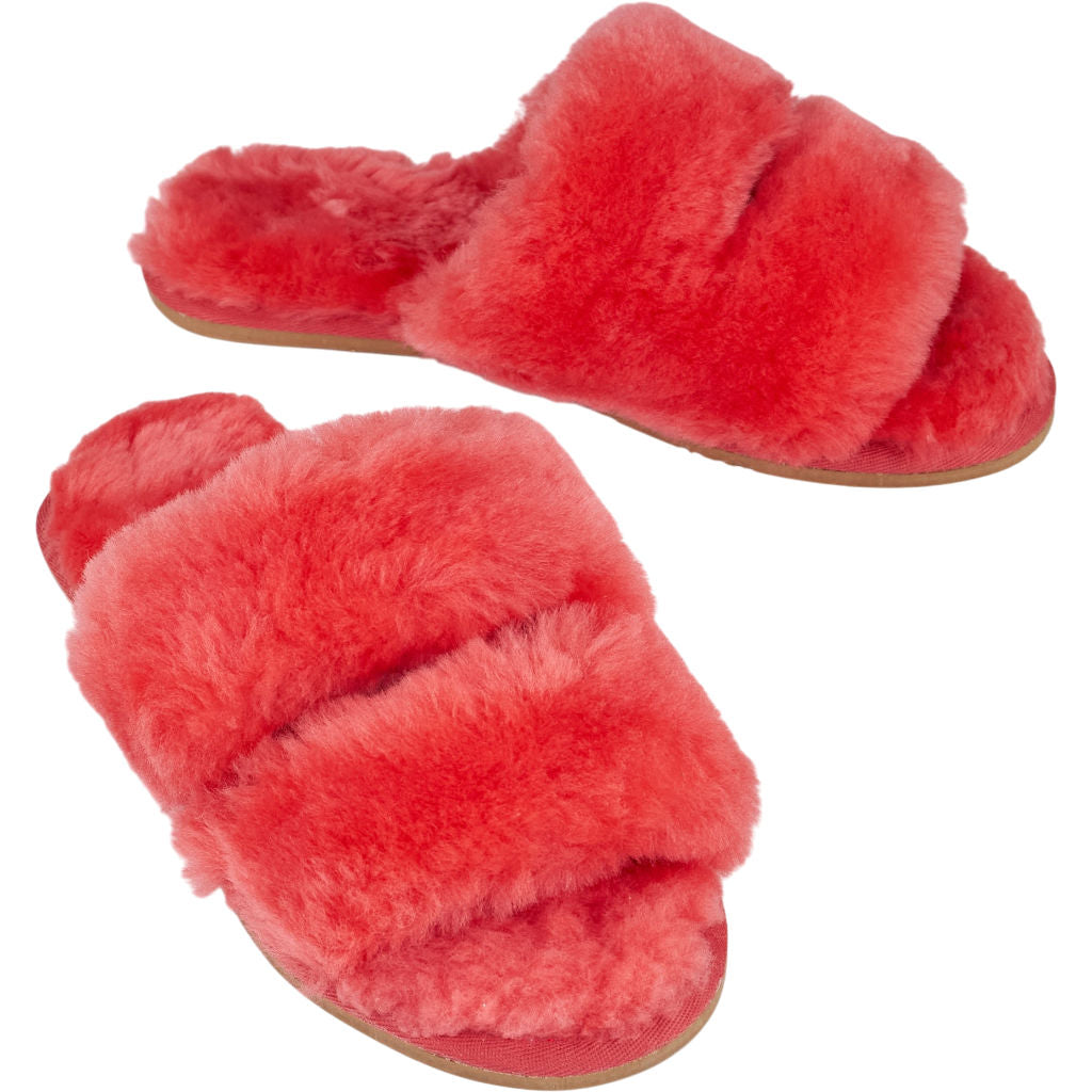 Hush Red Faux Fur Slippers