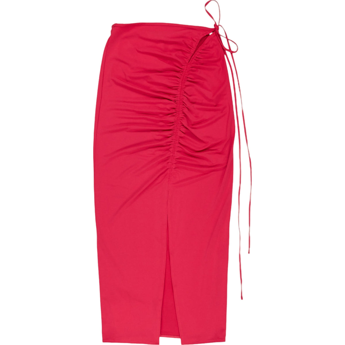 Self-Portrait Fuchsia Jersey Gathered Midi Skirt