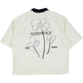 Pull & Bear Cream Black Collar Good Place Shirt