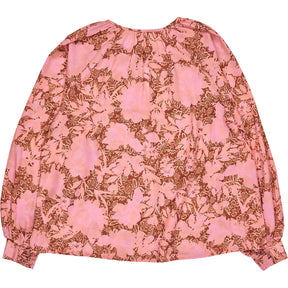 Hush Pink Boho Floral Front Tie Blouse