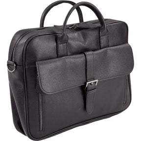 Black Leather Laptop Briefcase