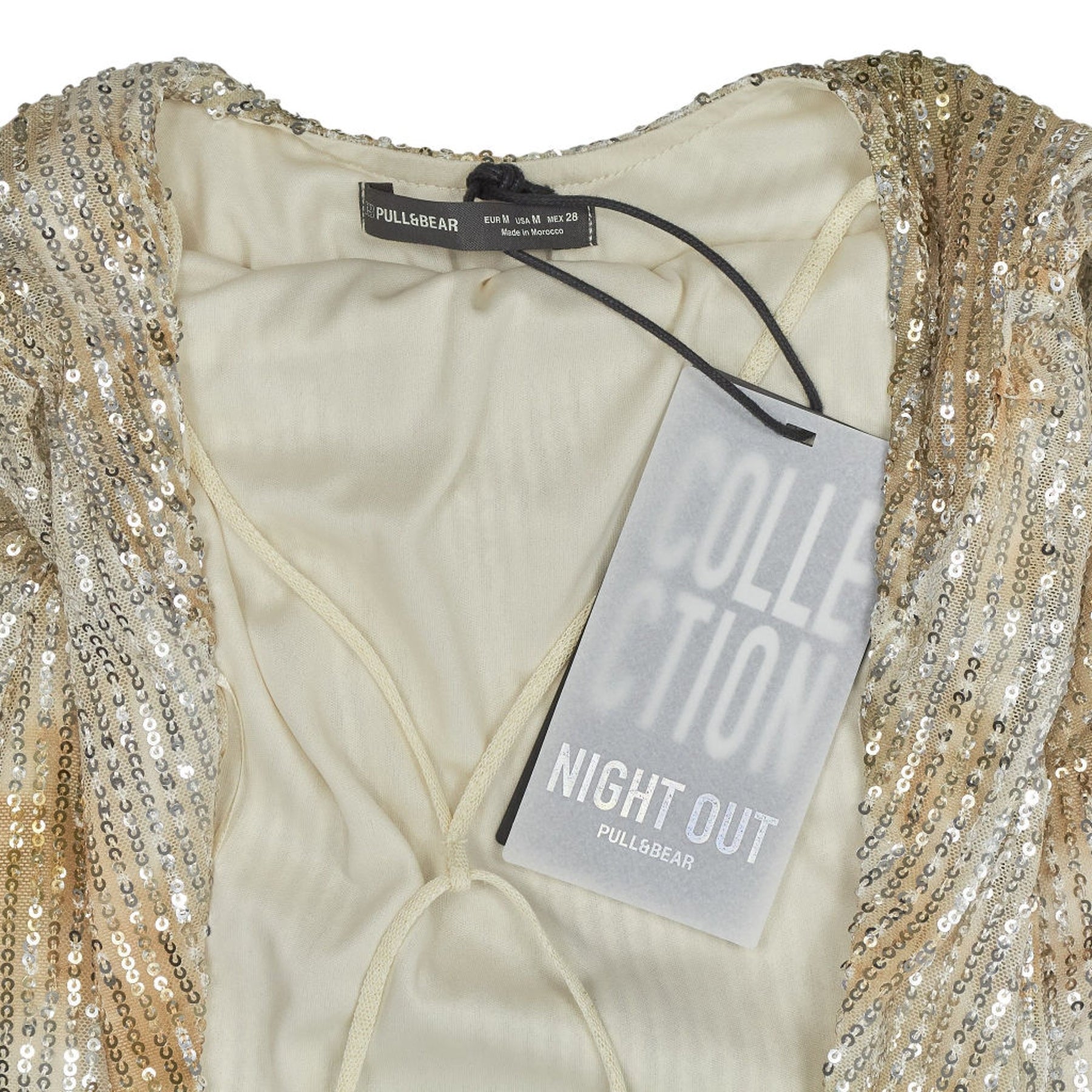 Pull & Bear Sequin Gold Maxi Dress