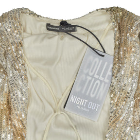 Pull & Bear Sequin Gold Maxi Dress
