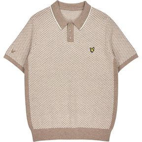 Lyle & Scott Beige Cashmere Blend Polo Shirt