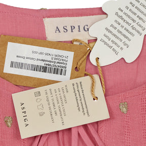 Aspiga Pink Embroidered Cotton Dress