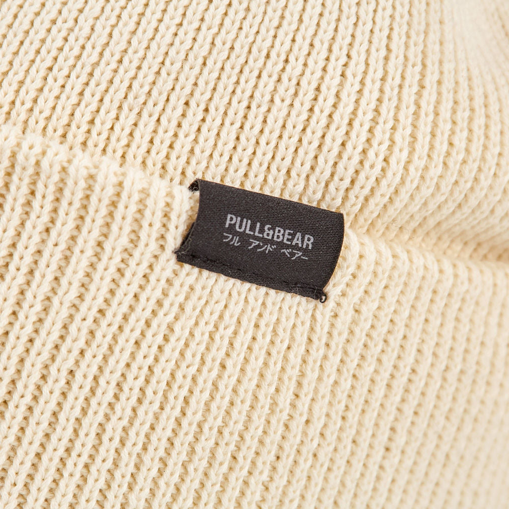 Pull&Bear Cream Knit Beanie
