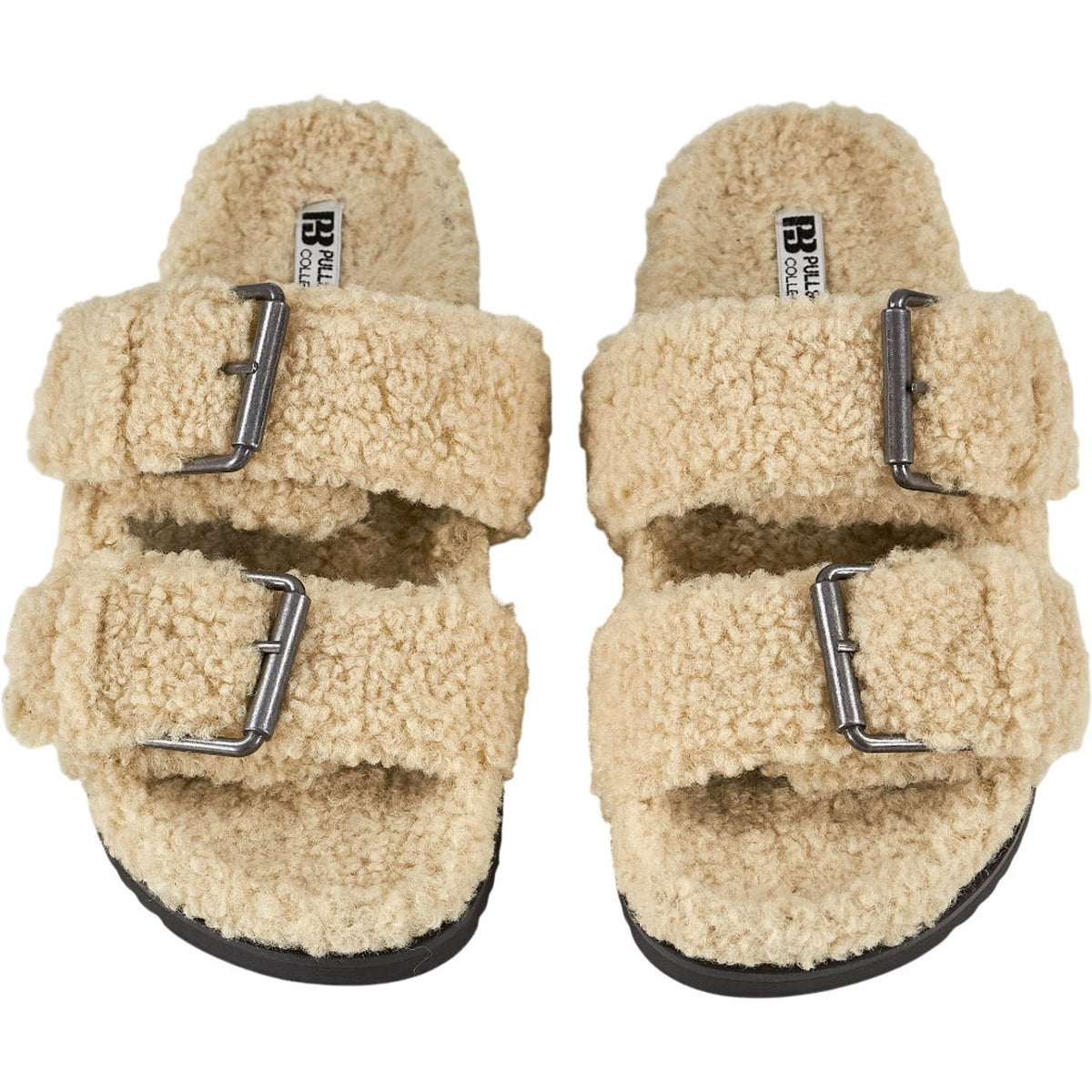 Pull & Bear Beige Faux Fur Sandals EU 40