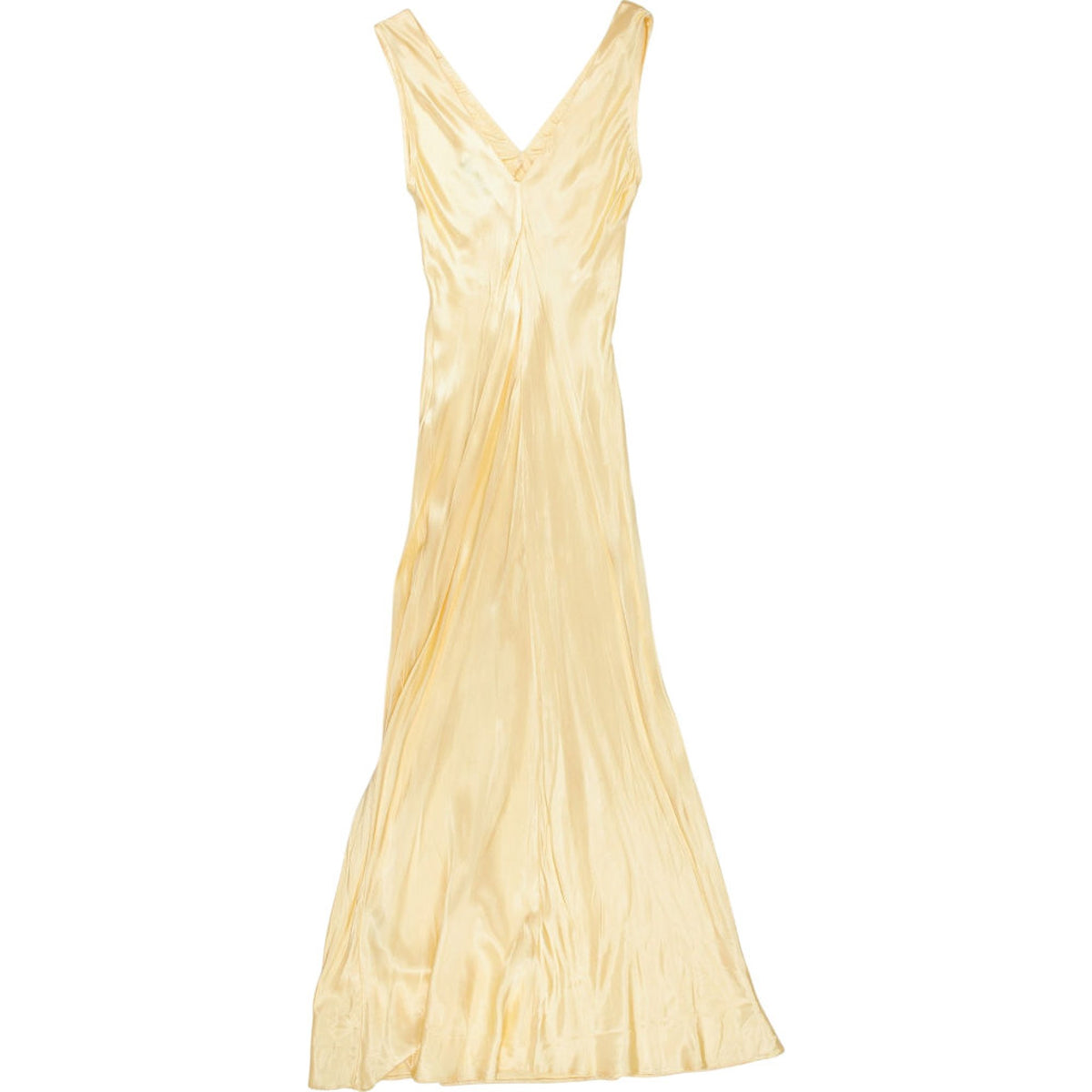 Omnes Yellow Satin Maxi Dress