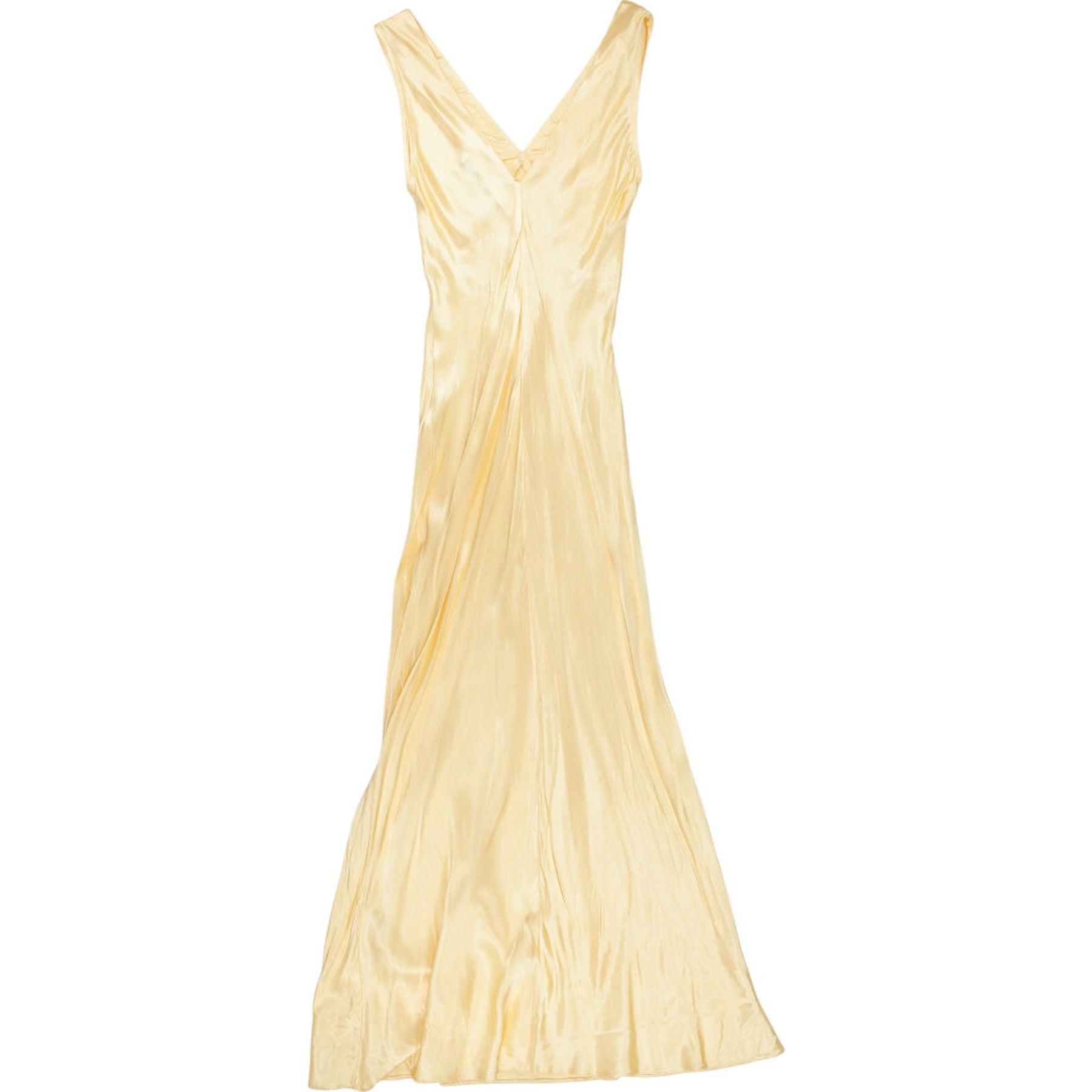Omnes Yellow Satin Maxi Dress