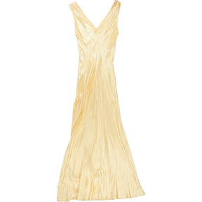 Omnes Yellow Satin Maxi Dress
