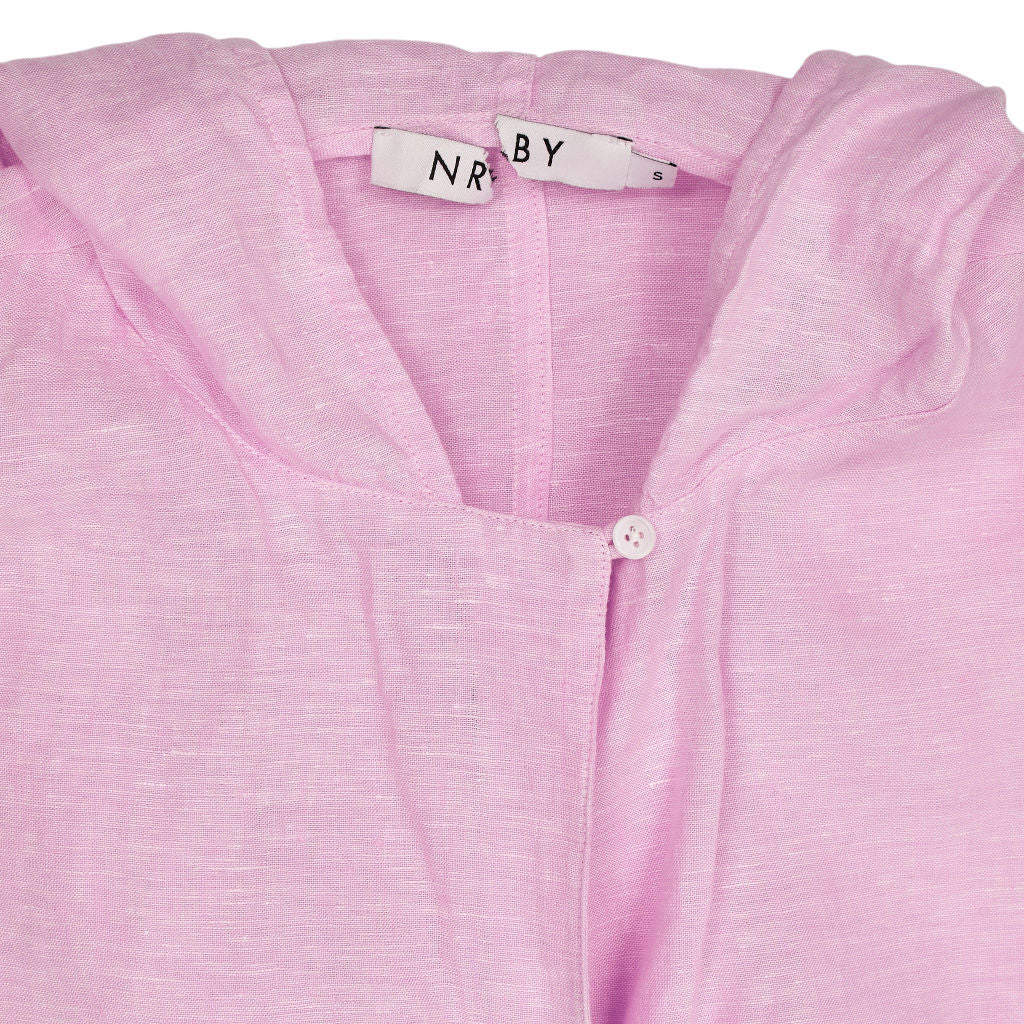 NRBY Pink Linen Hooded Top