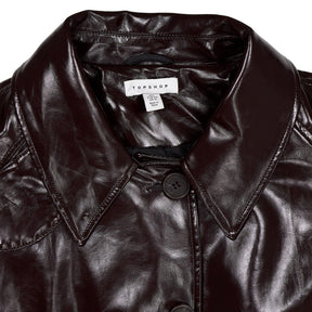 Topshop Burgundy Belted Trench Coat