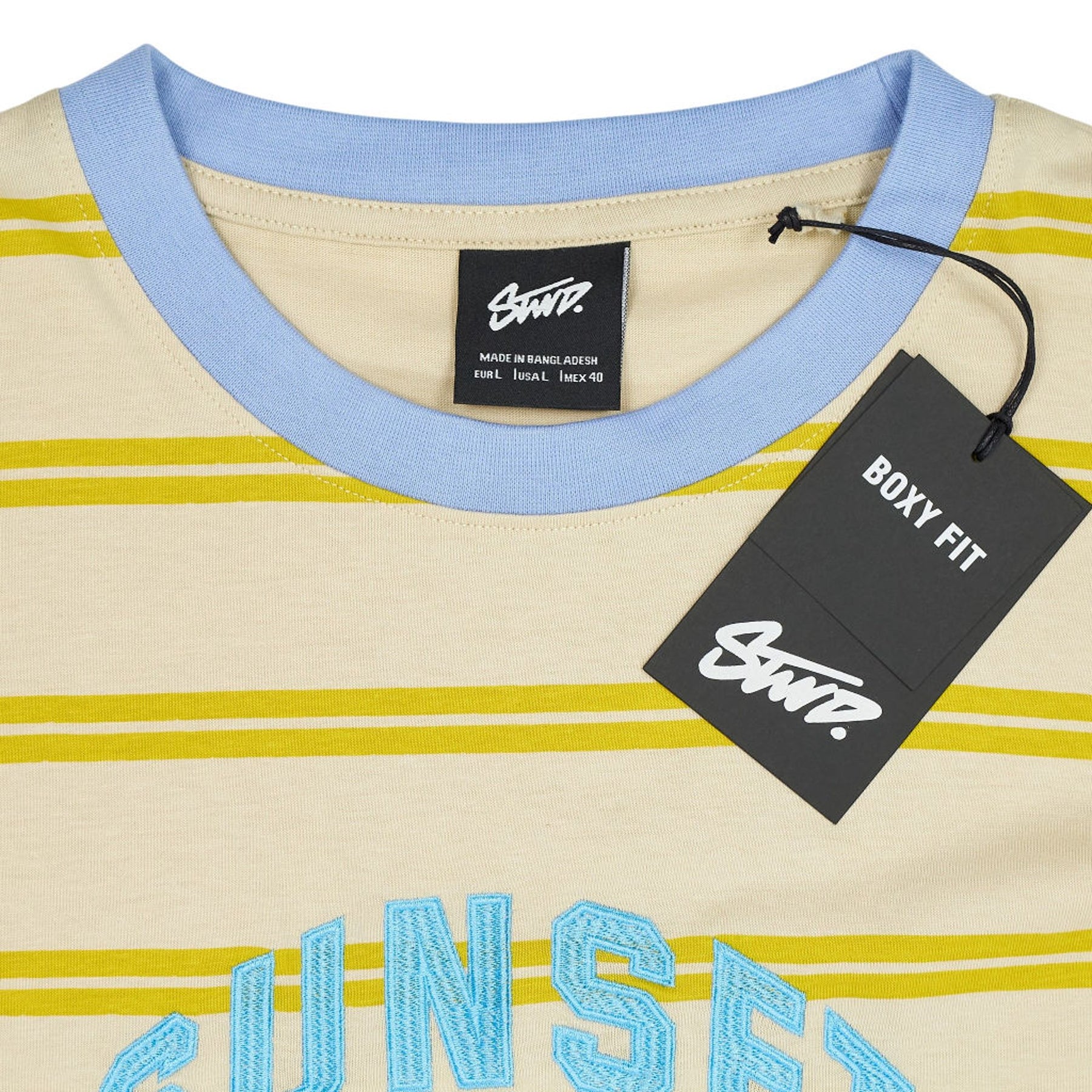 Pull & Bear Cream Striped Boxy T-Shirt