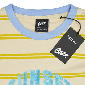Pull & Bear Cream Striped Boxy T-Shirt