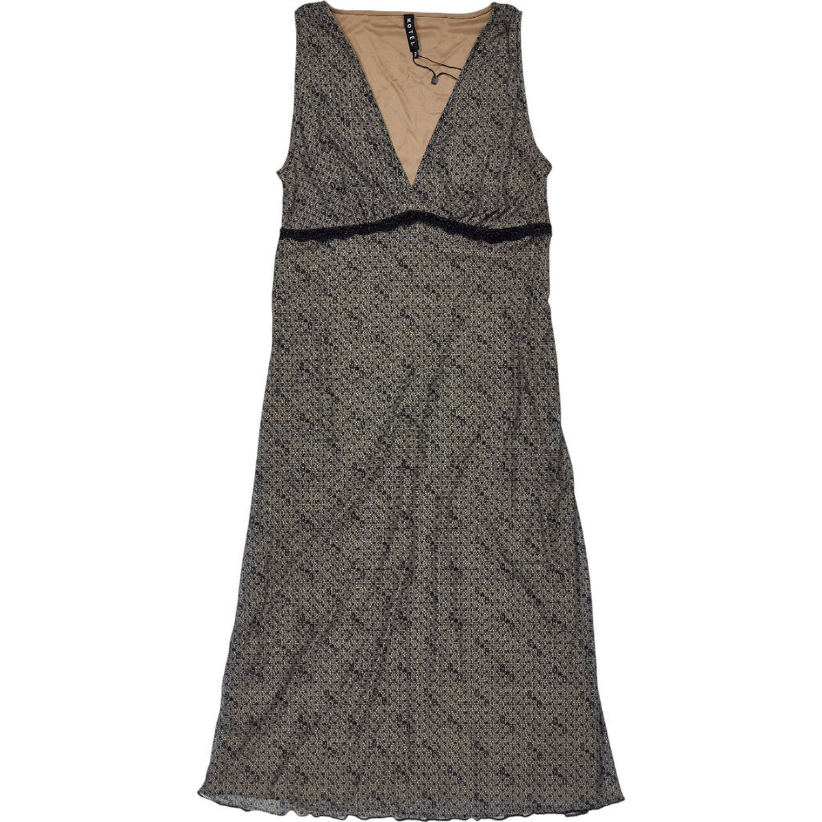 Motel Beige Vasida Midi Dress Mesh